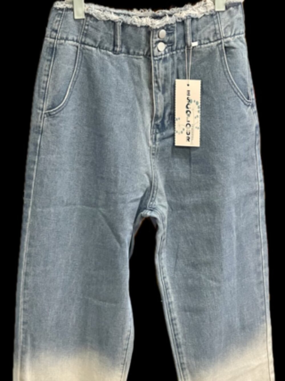 ✨NEW✨ NWT Escolour LA High Waist Jean - Blue/White - Size L